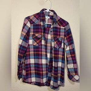 Purple Blue White Flannel Women’s Top